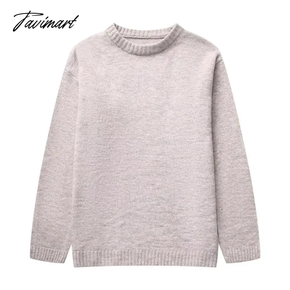 Women's Solid O-neck Pullover Sweaters Autumn Winter Long Sleeve Knitted Jumpers Versatile Fashion Female Warm Fit Knitwear