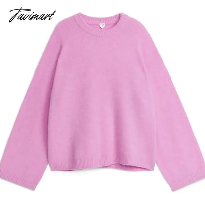 Women's Solid O-neck Pullover Sweaters Autumn Winter Long Sleeve Knitted Jumpers Versatile Fashion Female Warm Fit Knitwear