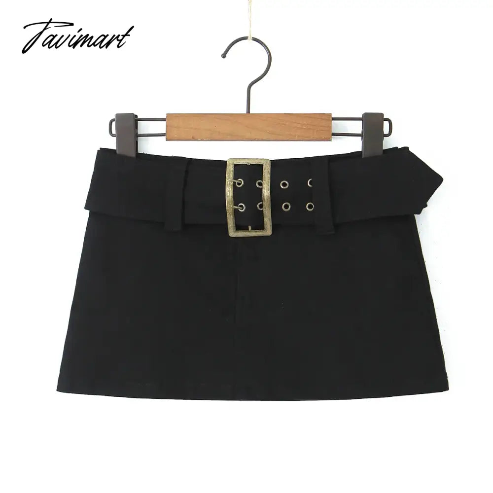 Y2k fashion mini skirts for women streetwear vintage black cargo skirts womens Summer clothes cargo skirts with belt khaki