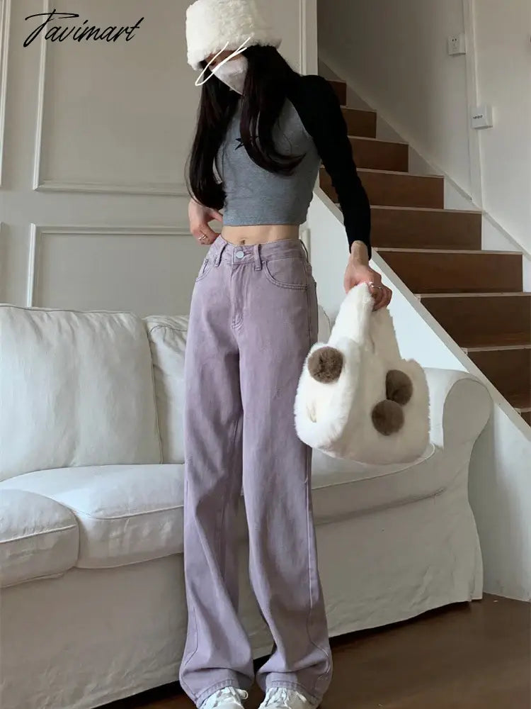 Y2K Low Waist Wide Jeans High Street Women's Pants Pink Baggy Jeans Streetwear Female Clothing Baggy Trousers Jeans