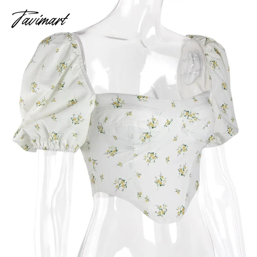 Y2k Tops New Arrivals Floral Summer Crop Top Women House of Cb Top Sexy Corset Top Lined Outfits Girl Party ClubWear