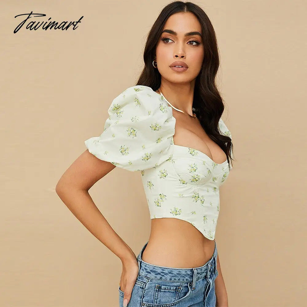 Y2k Tops New Arrivals Floral Summer Crop Top Women House of Cb Top Sexy Corset Top Lined Outfits Girl Party ClubWear