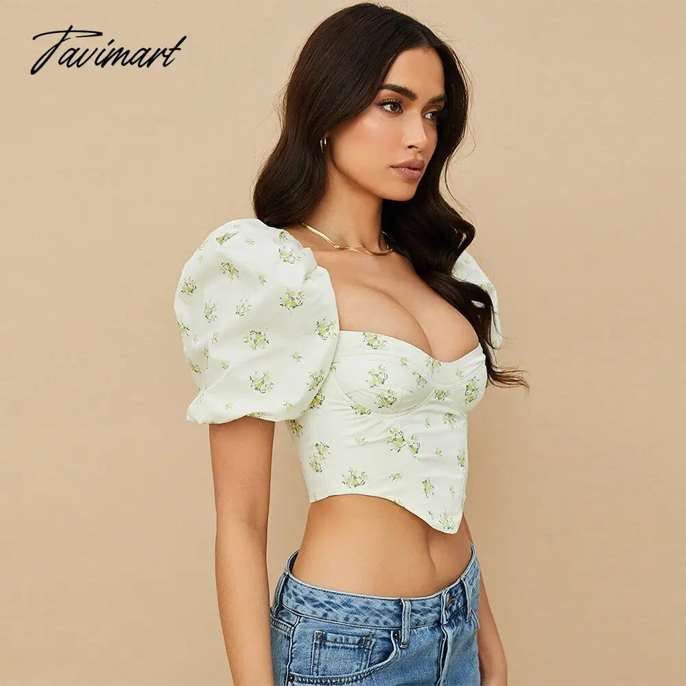 Y2k Tops New Arrivals Floral Summer Crop Top Women House of Cb Top Sexy Corset Top Lined Outfits Girl Party ClubWear