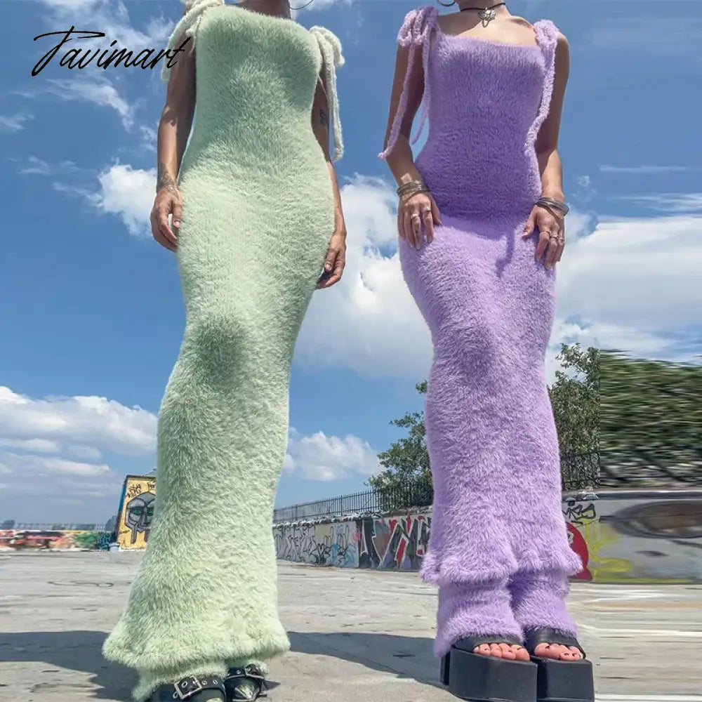 Y2K Winter Backless Women's Party Dress Maxi Slip Sheath Long Female Dresses Solid Slim Lady Eveing Robe Autumn