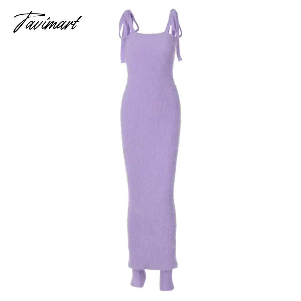 Y2K Winter Backless Women's Party Dress Maxi Slip Sheath Long Female Dresses Solid Slim Lady Eveing Robe Autumn