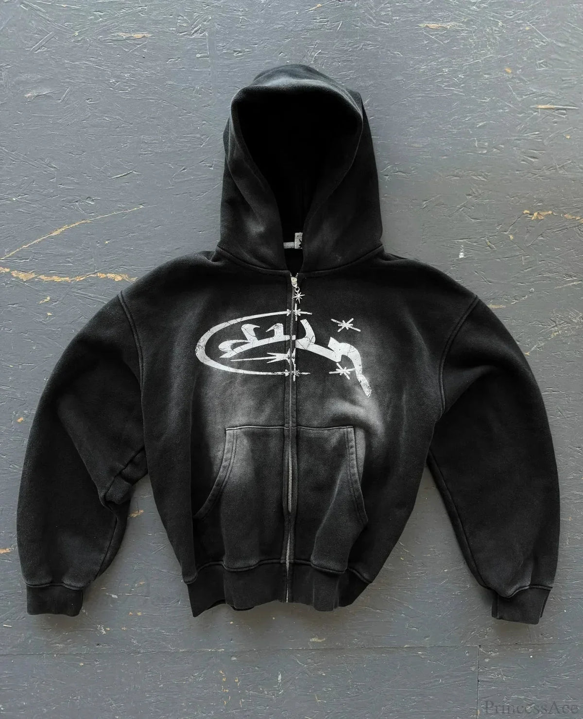 Vintage Wash Zip Up Hoodie