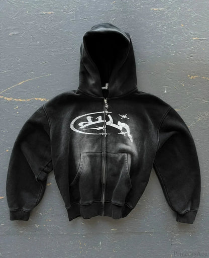 Vintage Wash Zip Up Hoodie