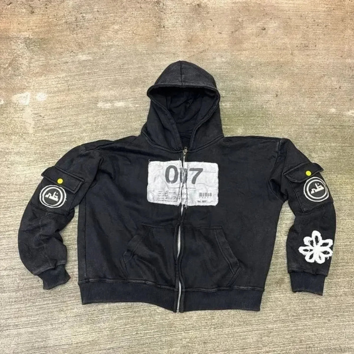 Vintage Wash Zip Up Hoodie