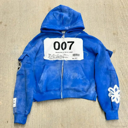Vintage Wash Zip Up Hoodie