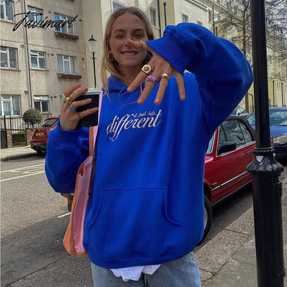 Winter Women's Super Dalian Hoodie Korean Style Loose Fashion Klein Blue Embroidered Hoodie Street Sweatshirt Clothing