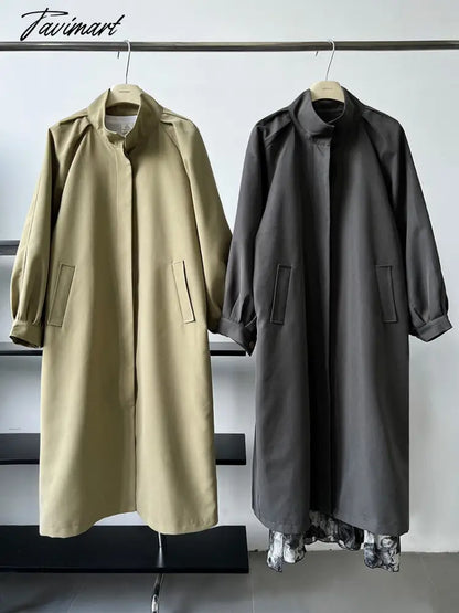 Women Autumn Khaki Trench Coat Turn Down Collar Women Long Coat Casaco Feminino Abrigo Mujer Trench Femme